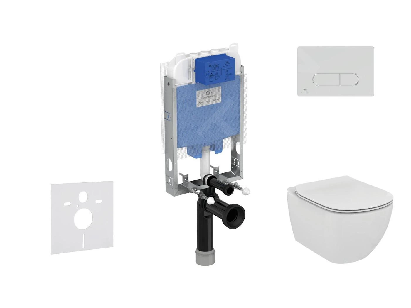 Ideal Standard ProSys - Toiletset- Inbouwreservoir, Closet, WC-zitting Tesi, Oleas M1 Bedieningsplaat, Aquablade, Softclose, Mat Chroom ProSys80M SP77 3 Ideal Standard ProSys - Toiletset- Inbouwreservoir, Closet, WC-zitting Tesi, Oleas M1 Bedieningsplaat, Aquablade, Softclose, Mat Chroom ProSys80M SP77