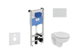 Ideal Standard ProSys - Toiletset- Inbouwreservoir, Closet, WC-zitting Eurovit, Oleas M2 Bedieningsplaat, Rimless, SoftClose, Wit ProSys120M SP49