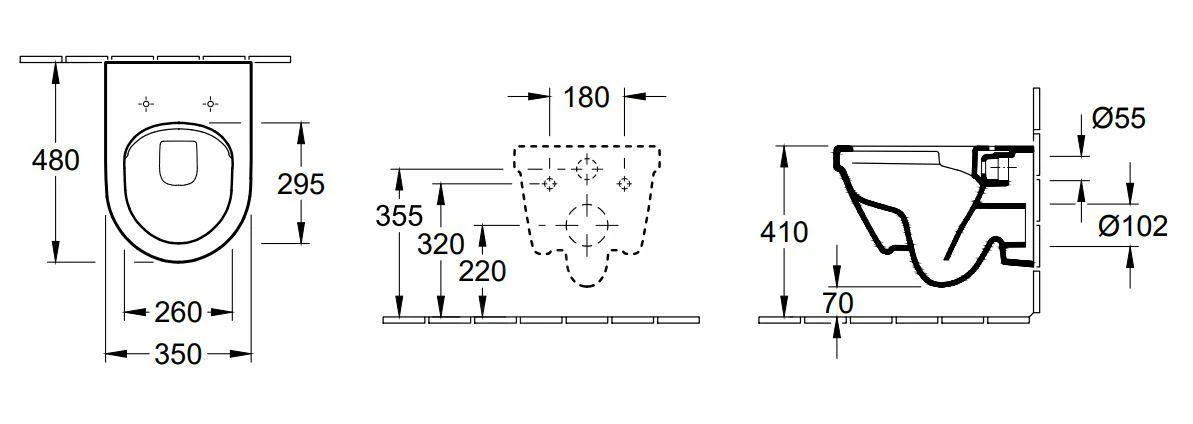Villeroy & Boch Architectura - Compact Wandcloset, Afvoer Achteraan, DirectFlush, Alpine Wit 4687R001 4 Villeroy & Boch Architectura - Compact Wandcloset, Afvoer Achteraan, DirectFlush, Alpine Wit 4687R001 - Afbeelding 2