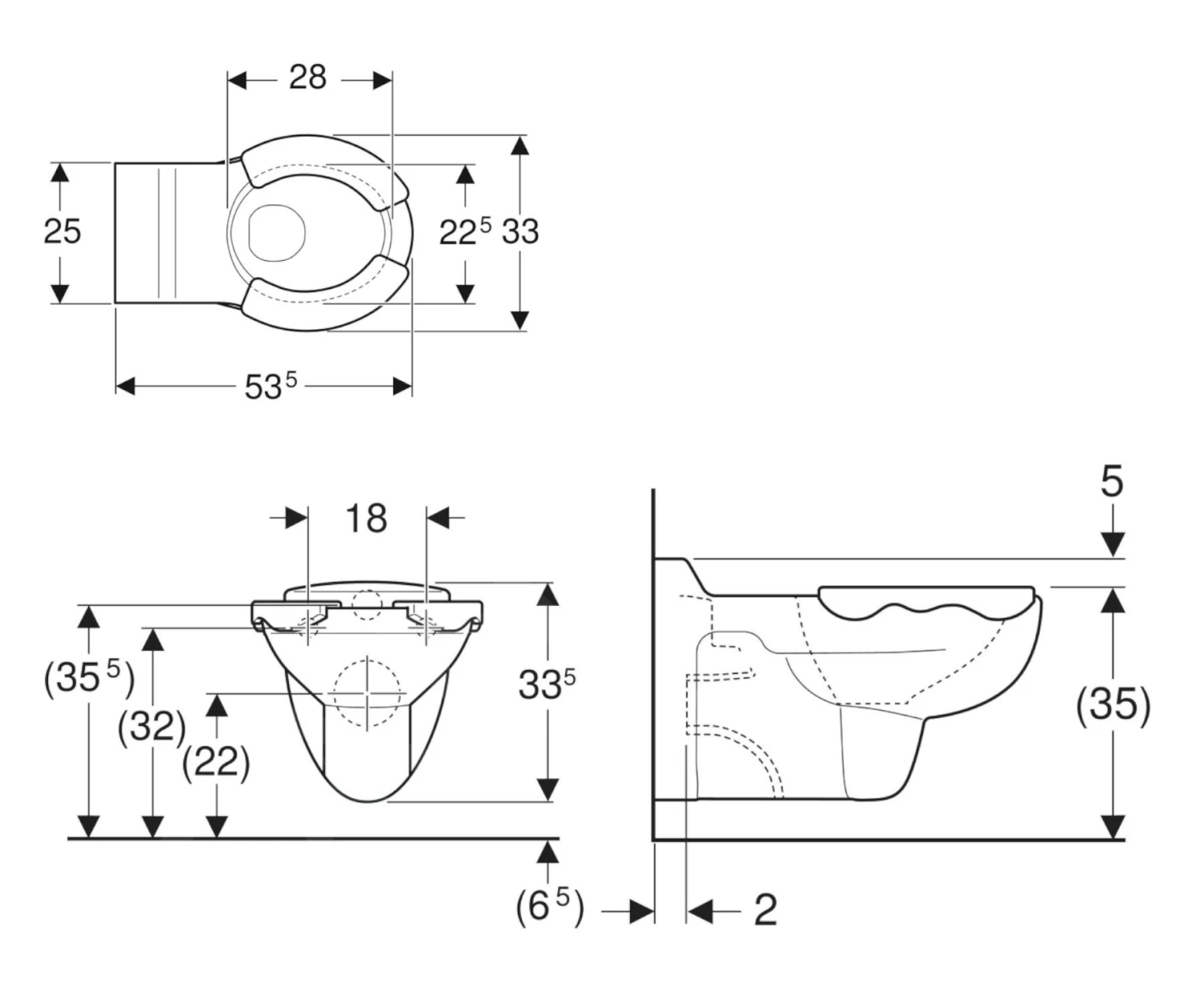 Geberit Bambini - Kinder Hangend Toilet, Wit/karmijn 201710000 4 Geberit Bambini - Kinder Hangend Toilet, Wit/karmijn 201710000 - Afbeelding 2