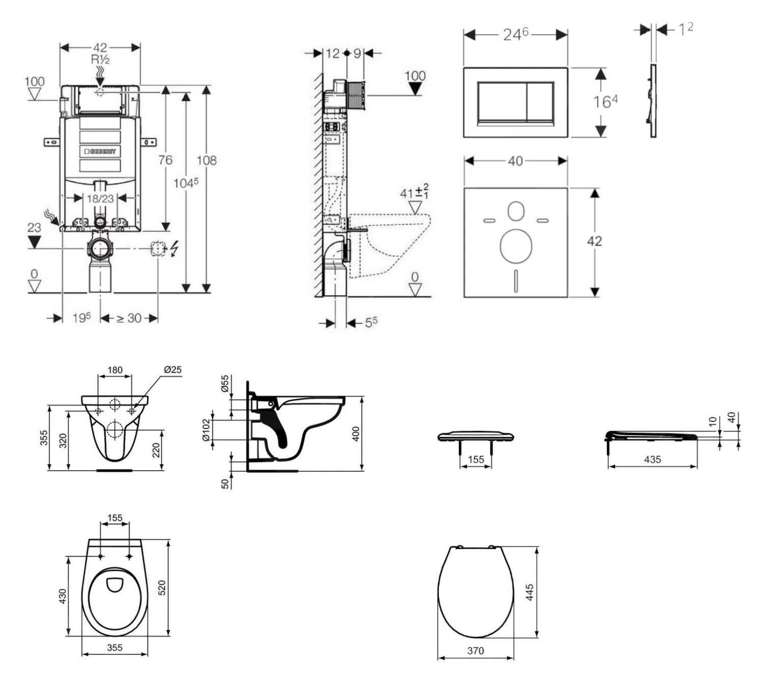 Geberit Kombifix - Set Voorwandinstallatie, Closet Alpha Met WC-zitting, SIGMA30 Bedieningsknop, Mat Chroom/chroom 110.302.00.5 NR7 4 Geberit Kombifix - Set Voorwandinstallatie, Closet Alpha Met WC-zitting, SIGMA30 Bedieningsknop, Mat Chroom/chroom 110.302.00.5 NR7 - Afbeelding 2