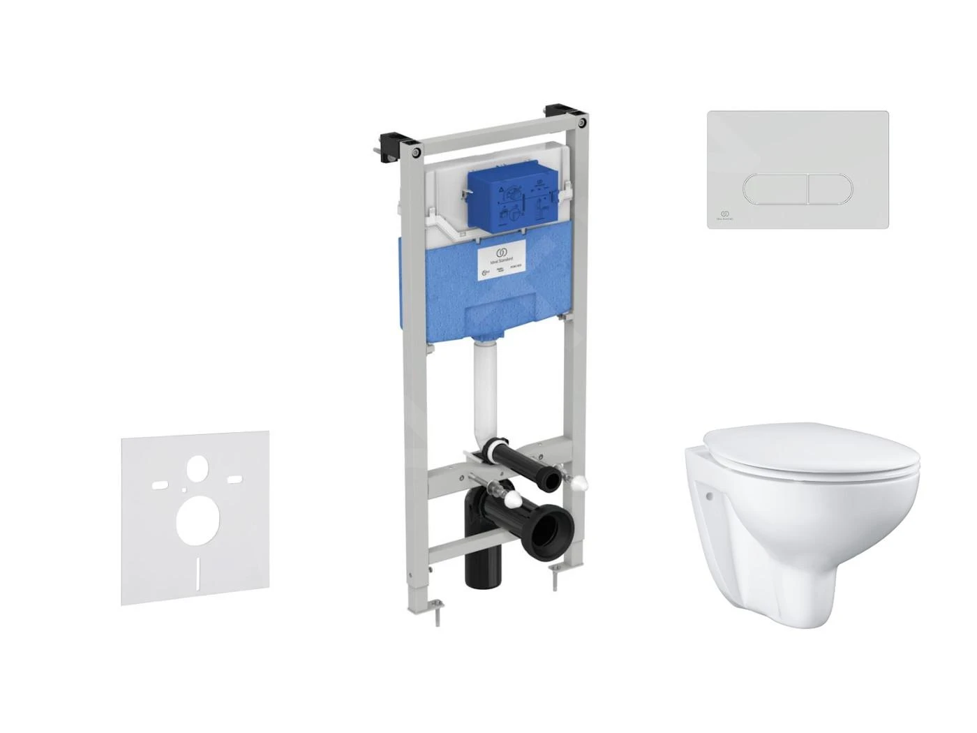Ideal Standard ProSys - Toiletset- Inbouwreservoir, Closet, WC-zitting Bau Ceramic, Oleas M1 Bedieningsplaat, Rimless, SoftClose, Mat Chroom ProSys120M SP65 3 Ideal Standard ProSys - Toiletset- Inbouwreservoir, Closet, WC-zitting Bau Ceramic, Oleas M1 Bedieningsplaat, Rimless, SoftClose, Mat Chroom ProSys120M SP65