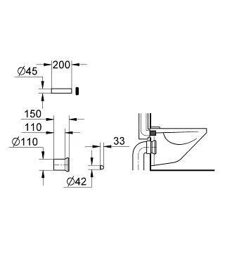 Grohe Toebehoren - In- En Uitlaatgarnituur Voor WC, Zwart 37104K00 4 Grohe Toebehoren - In- En Uitlaatgarnituur Voor WC, Zwart 37104K00 - Afbeelding 2