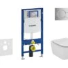 Geberit Duofix - Inbouwreservoir Voor Hangend Toilet Met SIGMA01 Bedieningsknop, Glanzend Chroom + Ideal Standard Tesi - Hangend Toilet En Wc-bril, Aquablade, SoftClose 111.300.00.5 NU2 -Duravit winkel 350016c92897ba98c2d58dce