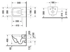 Duravit Happy D.2 - Wandtoilet, Rimless, Met WonderGliss, Alpine Wit 22220900001 -Duravit winkel 35b72b0cc74d36e6d14e0e6b 1