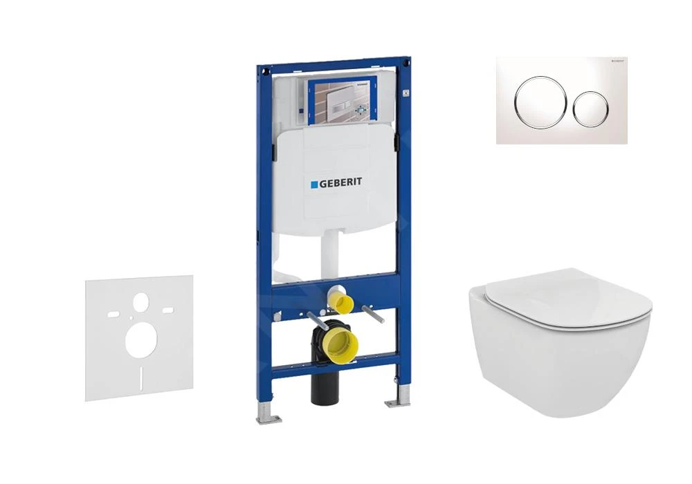 Geberit Duofix - Inbouwreservoir Voor Hangend Toilet Met SIGMA20 Bedieningsknop, Wit/glanzend Chroom + Ideal Standard Tesi - Hangend Toilet En Wc-bril 111.300.00.5 NF4 3 Geberit Duofix - Inbouwreservoir Voor Hangend Toilet Met SIGMA20 Bedieningsknop, Wit/glanzend Chroom + Ideal Standard Tesi - Hangend Toilet En Wc-bril 111.300.00.5 NF4