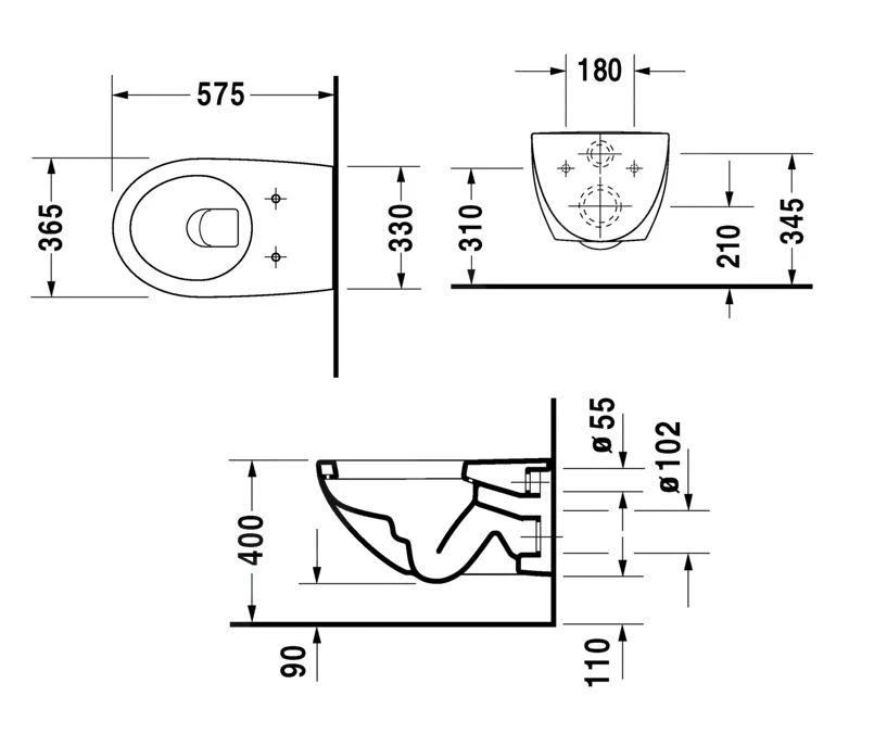 Duravit Architec - Hangend Toilet, HygieneGlaze, Wit 2546092064 4 Duravit Architec - Hangend Toilet, HygieneGlaze, Wit 2546092064 - Afbeelding 2