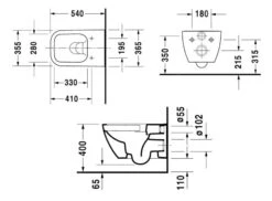 Duravit Happy D.2 - Hangend Toilet, Rimless, Antracit 2222098900 -Duravit winkel 3dcb95b80b975c8b9d3c25cb 1