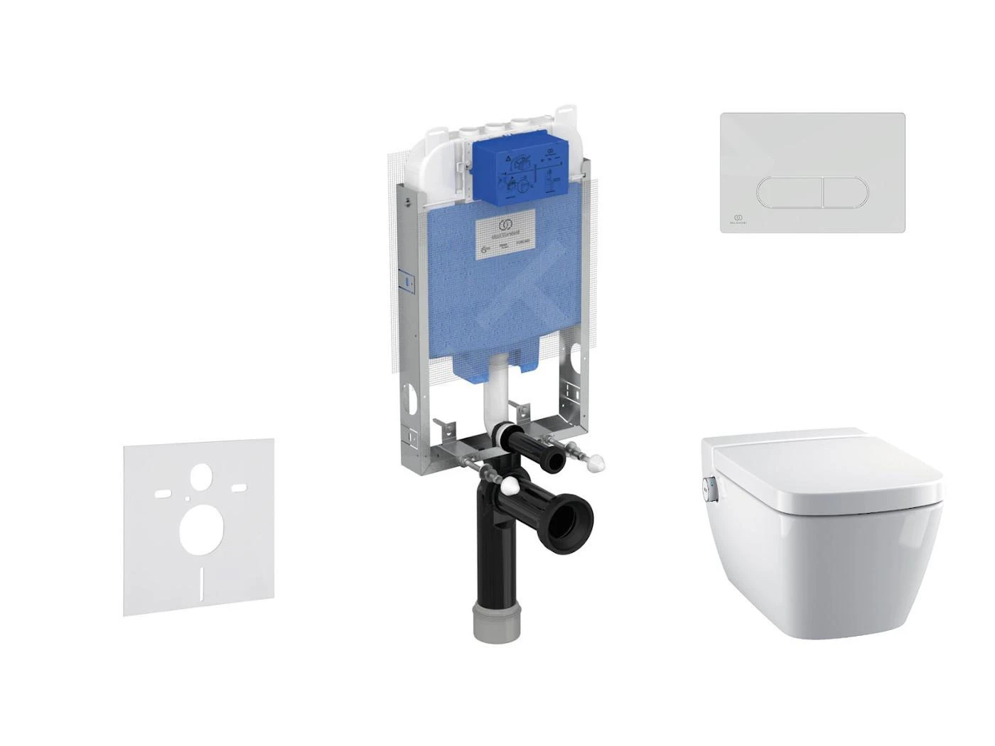 Ideal Standard ProSys - Toiletset- Inbouwreservoir, Douche-WC, WC-zitting TECEone, Oleas M1 Bedieningsplaat, Rimless, SoftClose, Wit ProSys80M SP130 3 Ideal Standard ProSys - Toiletset- Inbouwreservoir, Douche-WC, WC-zitting TECEone, Oleas M1 Bedieningsplaat, Rimless, SoftClose, Wit ProSys80M SP130