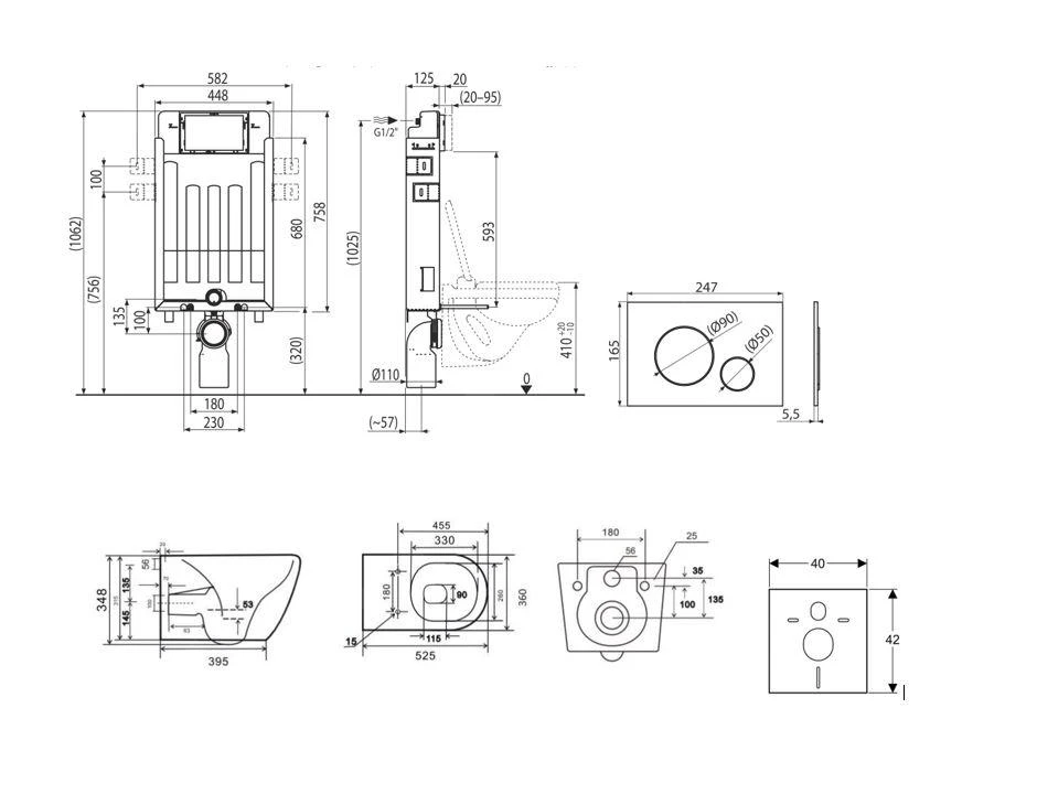 Kielle Genesis - Set Voorwandinstallatie, Toilet Gaia, Toiletbril Softclose En Bedieningspaneel Gemini II, Wit / Chroom 30505SZ07 4 Kielle Genesis - Set Voorwandinstallatie, Toilet Gaia, Toiletbril Softclose En Bedieningspaneel Gemini II, Wit / Chroom 30505SZ07 - Afbeelding 2