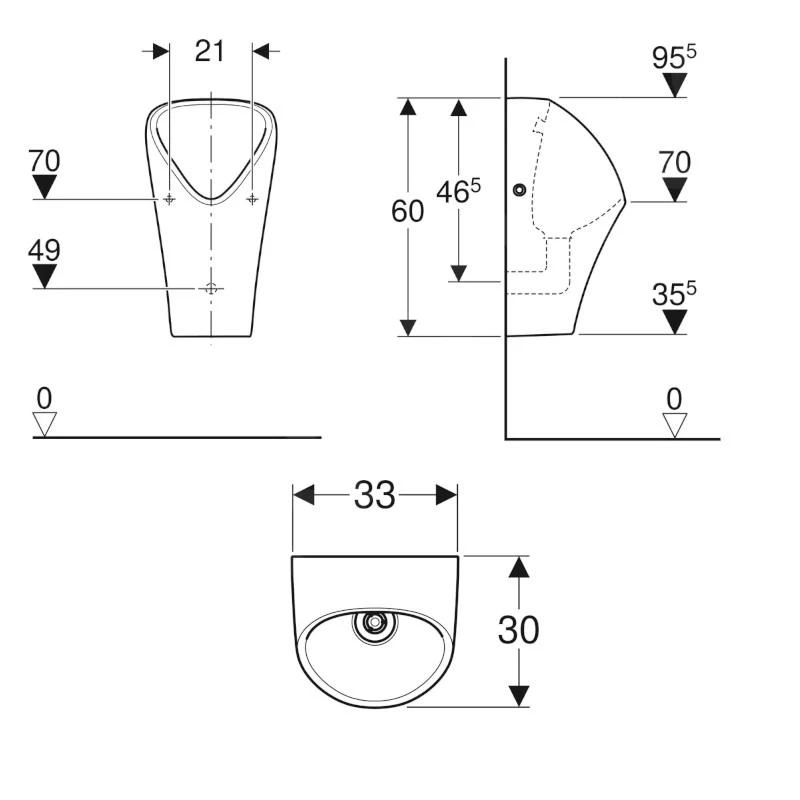 Geberit Urinoirs - Urinoir Narva, Waterloos, KeraTect, Wit 501.657.00.8 4 Geberit Urinoirs - Urinoir Narva, Waterloos, KeraTect, Wit 501.657.00.8 - Afbeelding 2