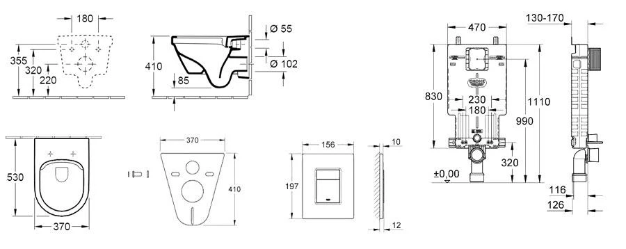 Grohe Uniset - Uniset Voor Wandcloset, Compleet Set 38643SET-KB 4 Grohe Uniset - Uniset Voor Wandcloset, Compleet Set 38643SET-KB - Afbeelding 2