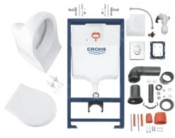 Grohe Solido - Complete Toiletset Met Inbouwreservoir, Hangtoilet En Softclose Wc Bril, Skate Air Bedieningsplaat, Chroom 39192000 -Duravit winkel 4d5c52b1a404f5554e71c02d