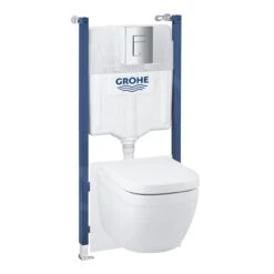 Grohe Solido - Toiletset, Hangtoilet Euro Ceramic En Softclose Toiletzitting, Bedieningsknop Skate Cosmopolitan, Chroom/wit 39889000 -Duravit winkel 4f1c88c3639d0ead763e53c6