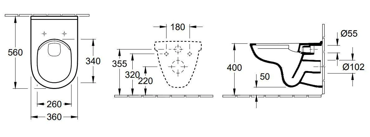 Villeroy & Boch O.novo - Wandcloset, DirectFlush, AntiBac, CeramicPlus, Alpine Wit 5660R0T2 4 Villeroy & Boch O.novo - Wandcloset, DirectFlush, AntiBac, CeramicPlus, Alpine Wit 5660R0T2 - Afbeelding 2