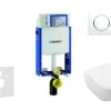 Geberit Kombifix - Toiletset Met Sigma20 Bedieningsplaat, Wit/glanzend Chroom + Villeroy Boch Hangend Toilet En Wc Bril, SoftClose, DirectFlush, CeramicPlus 110.302.00.5 NI4 -Duravit winkel 5ae41b14f9c9d50b12a8de57