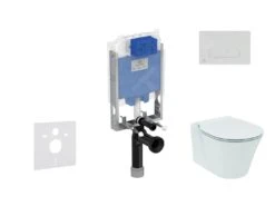 Ideal Standard ProSys - Toiletset- Inbouwreservoir, Closet, WC-zitting Connect Air, Oleas M1 Bedieningsplaat, Aquablade, SoftClose, Mat Chroom ProSys80M SP95