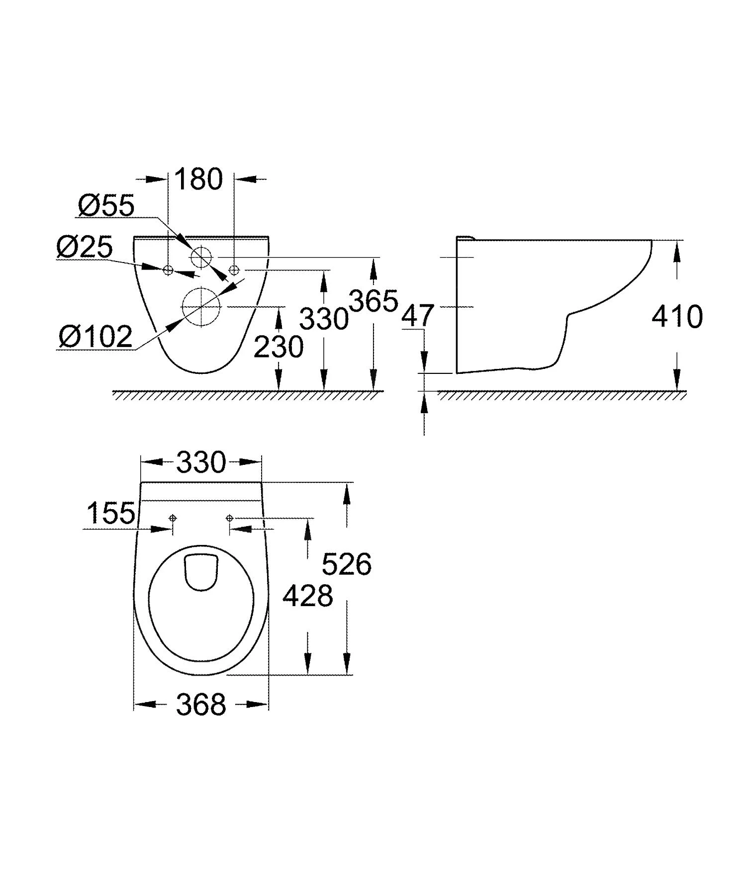 Grohe Bau Ceramic - Hangend Toilet, Alpine Wit 39491000 4 Grohe Bau Ceramic - Hangend Toilet, Alpine Wit 39491000 - Afbeelding 2