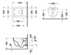 Duravit Darling New - Wandtoilet, Rimless, Met HygieneGlaze, Alpine Wit 2557092000 -Duravit winkel 6648ac460144e26add4f7505