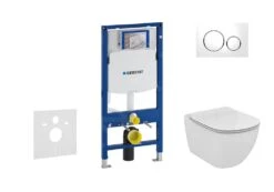 Geberit Duofix - Set Voorwandinstallatie, Toilet En Ideal Standard Tesi Zitting, Bedieningspaneel Sigma20, Aquablade, SoftClose, Wit/glanzend Chroom 111.300.00.5 NU4