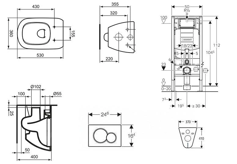 Geberit Duofix - Set Voorwandinstallatie, Toilet En Zitting Ideal Standard Tesi, Sigma30 Bedieningsplaat, Wit/chroom 111.300.00.5 NF5 4 Geberit Duofix - Set Voorwandinstallatie, Toilet En Zitting Ideal Standard Tesi, Sigma30 Bedieningsplaat, Wit/chroom 111.300.00.5 NF5 - Afbeelding 2