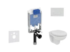 Ideal Standard ProSys - Toiletset- Inbouwreservoir, Closet, WC-zitting Eurovit, Oleas M1 Bedieningsplaat, Rimless, Softclose, Mat Chroom ProSys80M SP125
