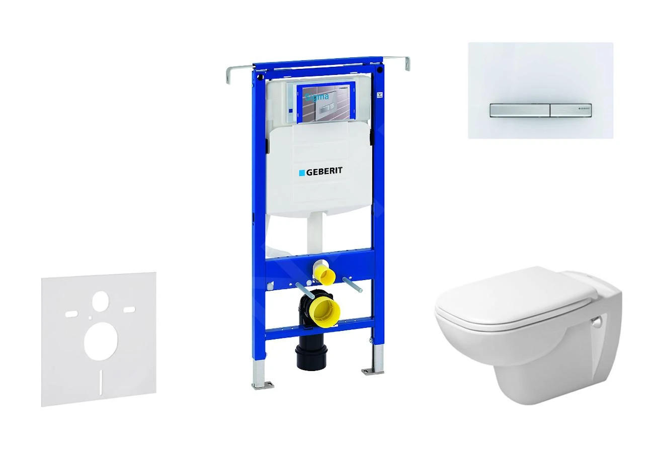 Geberit Duofix - Toiletset Met Sigma50 Bedieningsplaat, Alpine Wit + Duravit D-Code Hangend Toilet En Wc Bril, Rimless, SoftClose 111.355.00.5 NH8 3 Geberit Duofix - Toiletset Met Sigma50 Bedieningsplaat, Alpine Wit + Duravit D-Code Hangend Toilet En Wc Bril, Rimless, SoftClose 111.355.00.5 NH8