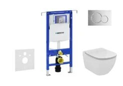 Geberit Duofix - Set Voorwandinstallatie, Toilet En Ideal Standard Tesi Zitting, Bedieningspaneel Sigma01, Aquablade, SoftClose, Glanzend Chroom 111.355.00.5 NU2