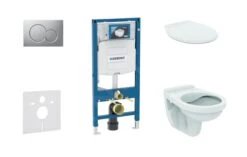 Geberit Duofix - Set Voorwandinstallatie, Closet Alpha Met WC-zitting, Bedieningspaneel Sigma01, Mat Chroom 111.300.00.5 NR3