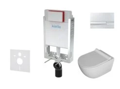 Kielle Genesis - Set Voorwandinstallatie, Toilet Gaia, Toiletbril Softclose En Bedieningspaneel Gemini I, Chroom 30505SZ06