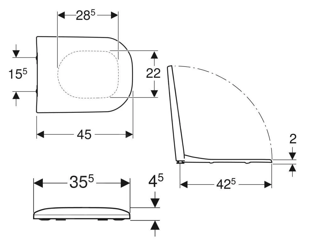 Geberit Smyle - Wc Bril, Softclose, Wit 500.233.01.1 4 Geberit Smyle - Wc Bril, Softclose, Wit 500.233.01.1 - Afbeelding 2