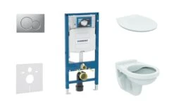 Geberit Duofix - Set Inbouwreservoir, Closet Alpha Met WC-zitting, Bedieningsplaat Sigma01, Mat Chroom 111.300.00.5 ND3