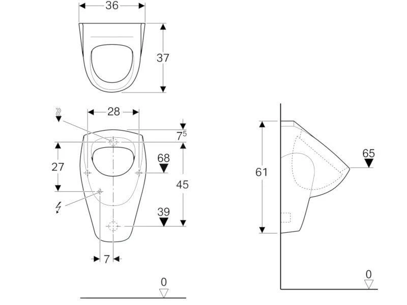 Geberit Urinoirs - Urinoir Selnova, Achterinlaat, Wit 500.344.01.1 4 Geberit Urinoirs - Urinoir Selnova, Achterinlaat, Wit 500.344.01.1 - Afbeelding 2