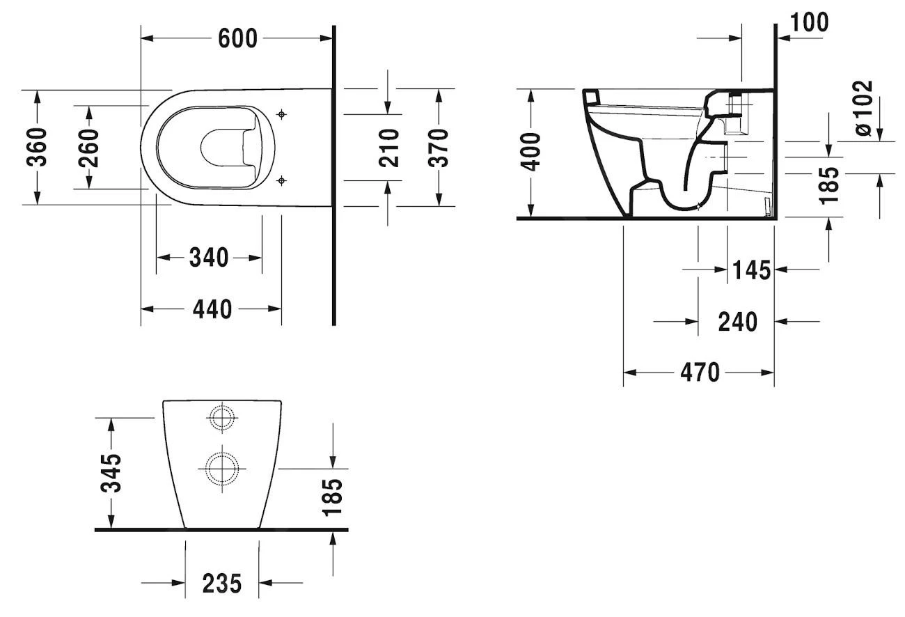 Duravit ME By Starck - Staande Closet, Afvoer Achter Onder, Met WonderGliss, Alpine Wit 21690900001 4 Duravit ME By Starck - Staande Closet, Afvoer Achter Onder, Met WonderGliss, Alpine Wit 21690900001 - Afbeelding 2