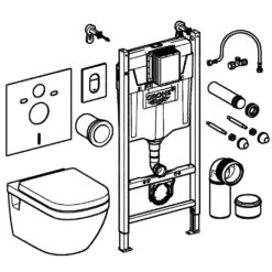 Grohe Solido - Toiletset Met Hangend Toilet + Softclose Wc Bril, Rimless, Arena Cosmopolitan Drukknop, Chroom 39700000 -Duravit winkel 9f00dfe6b6343bc69fffd9e0