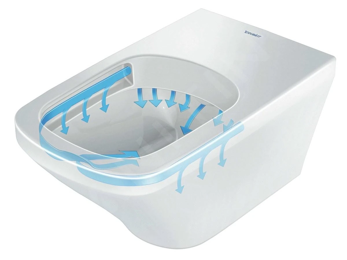 Duravit Viu - Wandtoilet Compact, Rimless, DuraFix, Alpine Wit 2573090000 7 Duravit Viu - Wandtoilet Compact, Rimless, DuraFix, Alpine Wit 2573090000 - Afbeelding 5