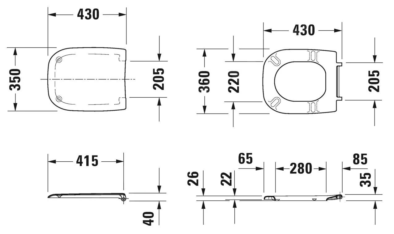Duravit D-Code - WC-zitting, Wit 0067310000 4 Duravit D-Code - WC-zitting, Wit 0067310000 - Afbeelding 2
