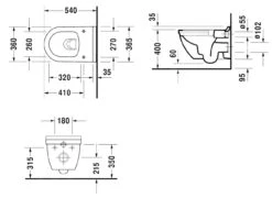 Duravit Starck 3 - Wandcloset, Rimless, WonderGliss, Wit 25270900001 -Duravit winkel ae73642a348a2c48c755a636