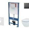 Kielle Genesis - Voorwand Montageset, Tesi Toilet En Softclose Toiletbril, Aquablade, Gemini III Bedieningsplaat, Mat Zwart SANI11AD5100