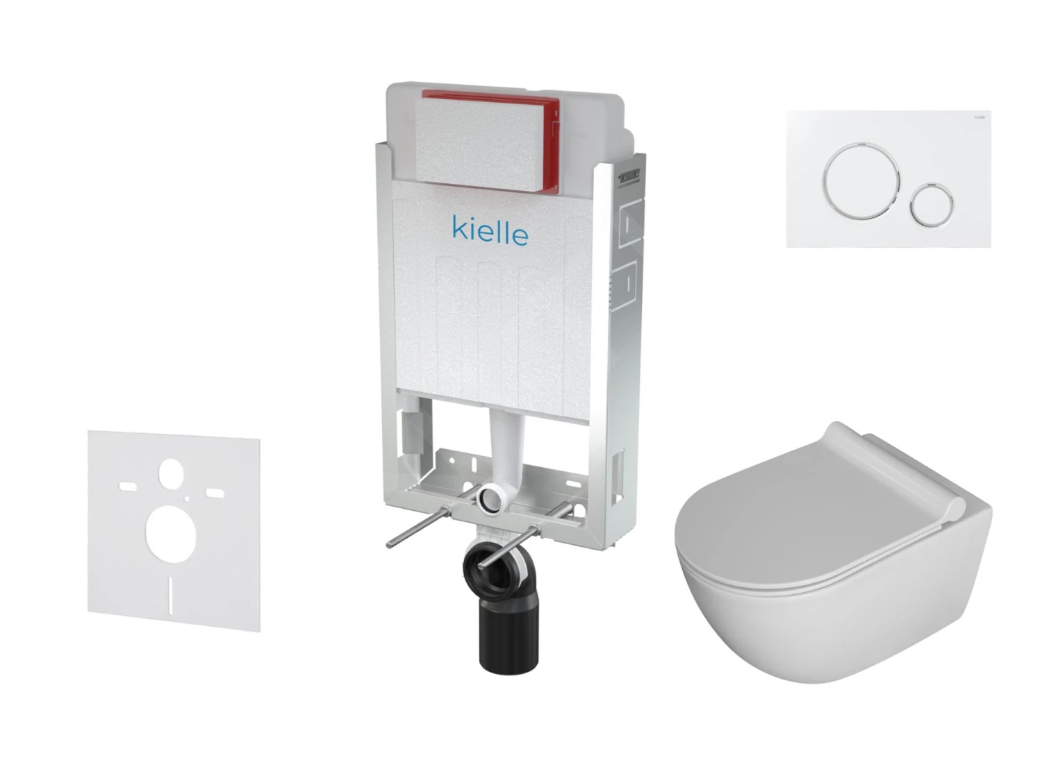 Kielle Genesis - Set Voorwandinstallatie, Toilet Gaia, Toiletbril Softclose En Bedieningspaneel Gemini II, Wit / Chroom 30505SZ07 3 Kielle Genesis - Set Voorwandinstallatie, Toilet Gaia, Toiletbril Softclose En Bedieningspaneel Gemini II, Wit / Chroom 30505SZ07
