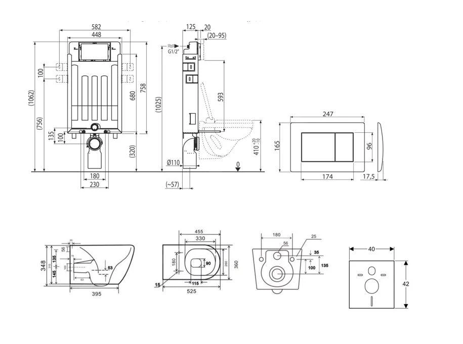 Kielle Genesis - Set Voorwandinstallatie, Toilet Gaia, Toiletbril Softclose En Bedieningspaneel Gemini III, Wit Glans 30505SZ05 4 Kielle Genesis - Set Voorwandinstallatie, Toilet Gaia, Toiletbril Softclose En Bedieningspaneel Gemini III, Wit Glans 30505SZ05 - Afbeelding 2