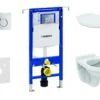 Geberit Duofix - Set Voorwandinstallatie, Closet Alpha Met WC-zitting, SIGMA01 Bedieningsknop, Glanzend Chroom 111.355.00.5 NR2