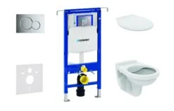 Duravit winkel 35 Geberit Duofix - Set Voorwandinstallatie, Closet Alpha Met WC-zitting, SIGMA01 Bedieningsknop, Glanzend Chroom 111.355.00.5 NR2