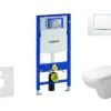 Geberit Duofix - Toiletset Met Sigma30 Bedieningsplaat, Wit/glanzend Chroom + Duravit D-Code Hangend Toilet En Wc Bril, Rimless, SoftClose 111.300.00.5 NH5 -Duravit winkel cda764ece32c4f774dff9346