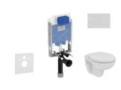 Ideal Standard ProSys - Toiletset- Inbouwreservoir, Closet, WC-zitting Eurovit, Oleas M2 Bedieningsplaat, Rimless, Softclose, Chroom ProSys80M SP123