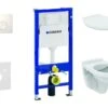 Geberit Duofix - Set Voorwandinstallatie, Closet Alpha Met WC-zitting, Bedieningsplaat Delta21, Alpine Wit 458.103.00.1 NR1