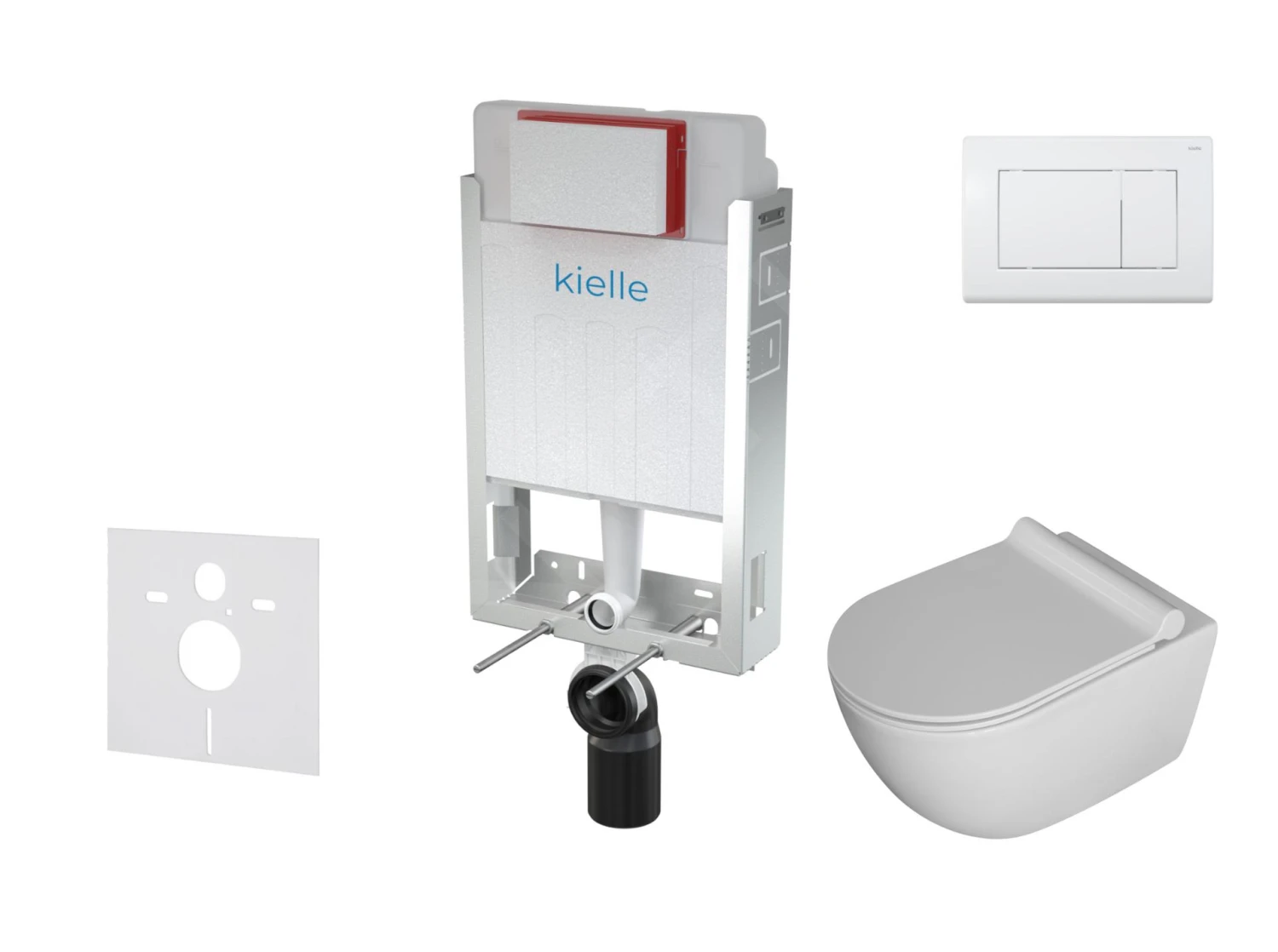 Kielle Genesis - Set Voorwandinstallatie, Toilet Gaia, Toiletbril Softclose En Bedieningspaneel Gemini III, Wit Glans 30505SZ05 3 Kielle Genesis - Set Voorwandinstallatie, Toilet Gaia, Toiletbril Softclose En Bedieningspaneel Gemini III, Wit Glans 30505SZ05