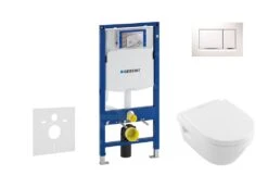Duravit winkel 31 Geberit Duofix - Set Voorwandinstallatie, Toilet En Villeroy & Boch Zitting, Bedieningspaneel Sigma30, DirectFlush, SoftClose, CeramicPlus, Wit/chroom 111.300.00.5 NB5