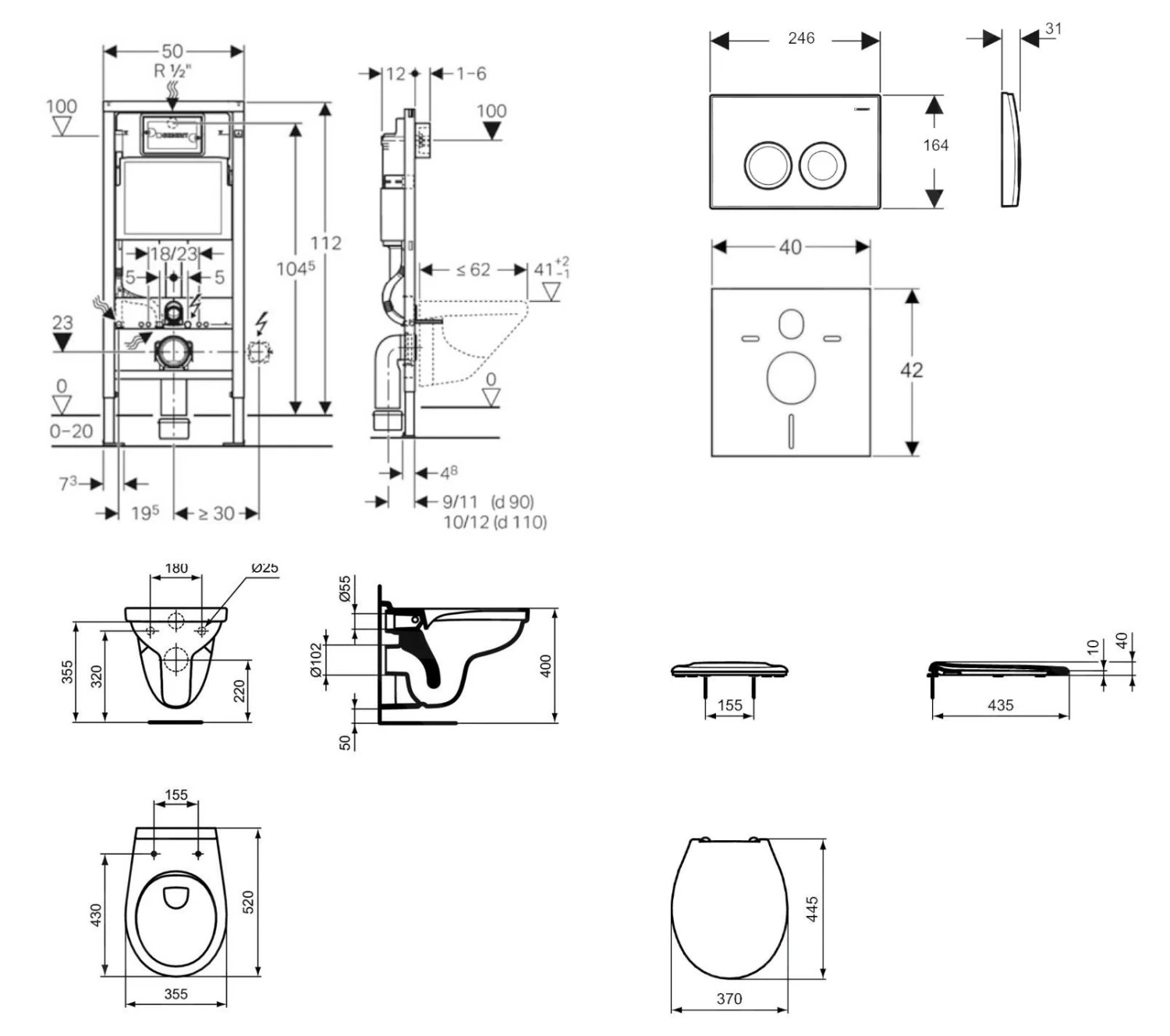 Geberit Duofix - Set Voorwandinstallatie, Closet Alpha Met WC-zitting, Bedieningsplaat Delta21, Alpine Wit 458.103.00.1 NR1 4 Geberit Duofix - Set Voorwandinstallatie, Closet Alpha Met WC-zitting, Bedieningsplaat Delta21, Alpine Wit 458.103.00.1 NR1 - Afbeelding 2