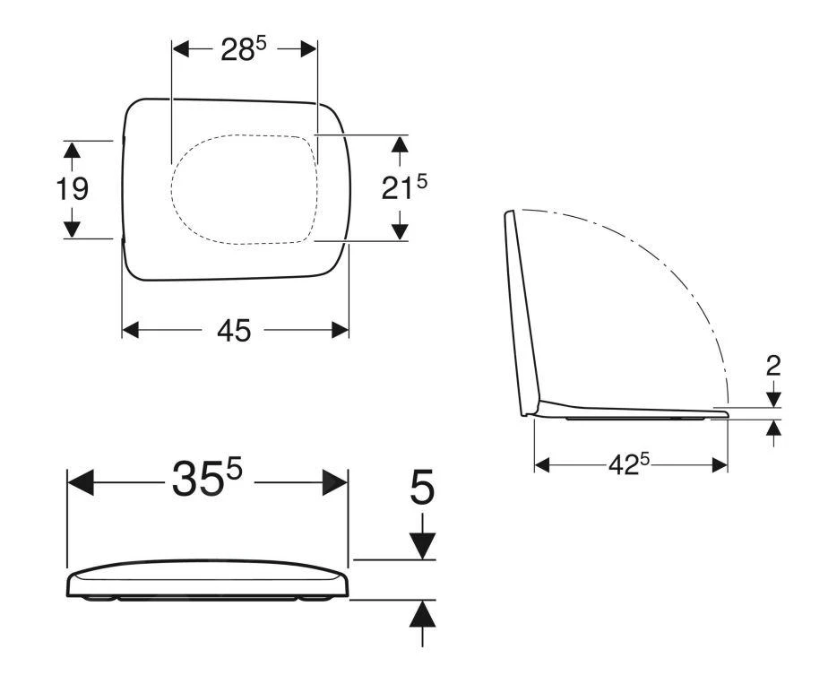 Geberit Selnova Compact - Wc Bril, Softclose, Wit 501.929.01.1 4 Geberit Selnova Compact - Wc Bril, Softclose, Wit 501.929.01.1 - Afbeelding 2